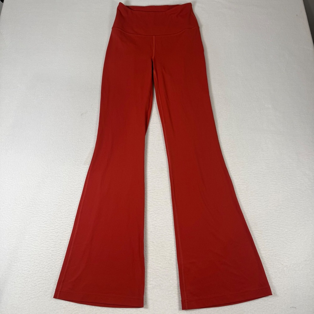 Lululemon Groove Super High-Rise Flared Pant Women 6 Orange Nulu Yoga Leggings